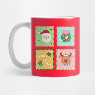 Four Festive Treasures. Christmas joy logo design Mug